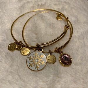 Alex and Ani Gold Snowflake and Gem Bangle